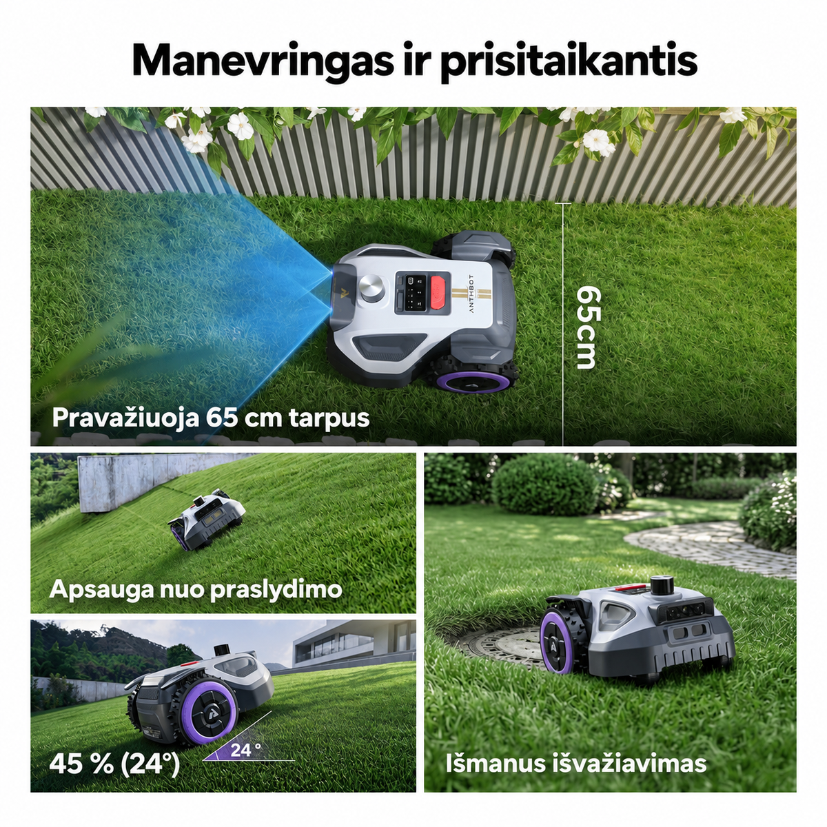 ANTHBOT M9 PRO – belaidis vejos robotas iki 1 000 m²