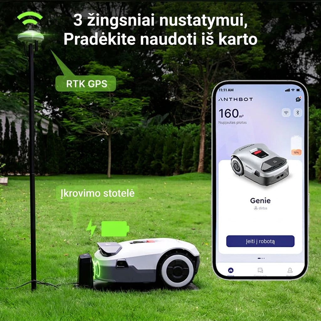 Anthbot Genie 3000 – Belaidis vejos robotas iki 36 arų