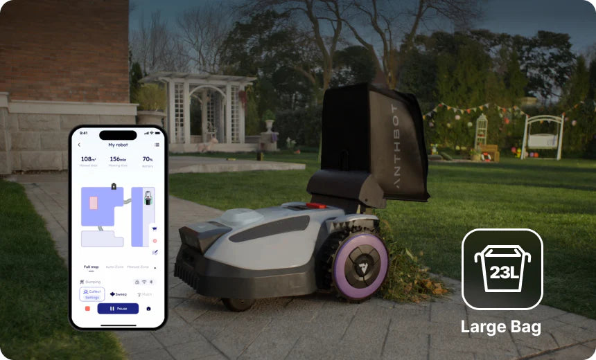 Anthbot N8 – vejos robotas su lapų ir žolės surinkimu didelėms vejoms